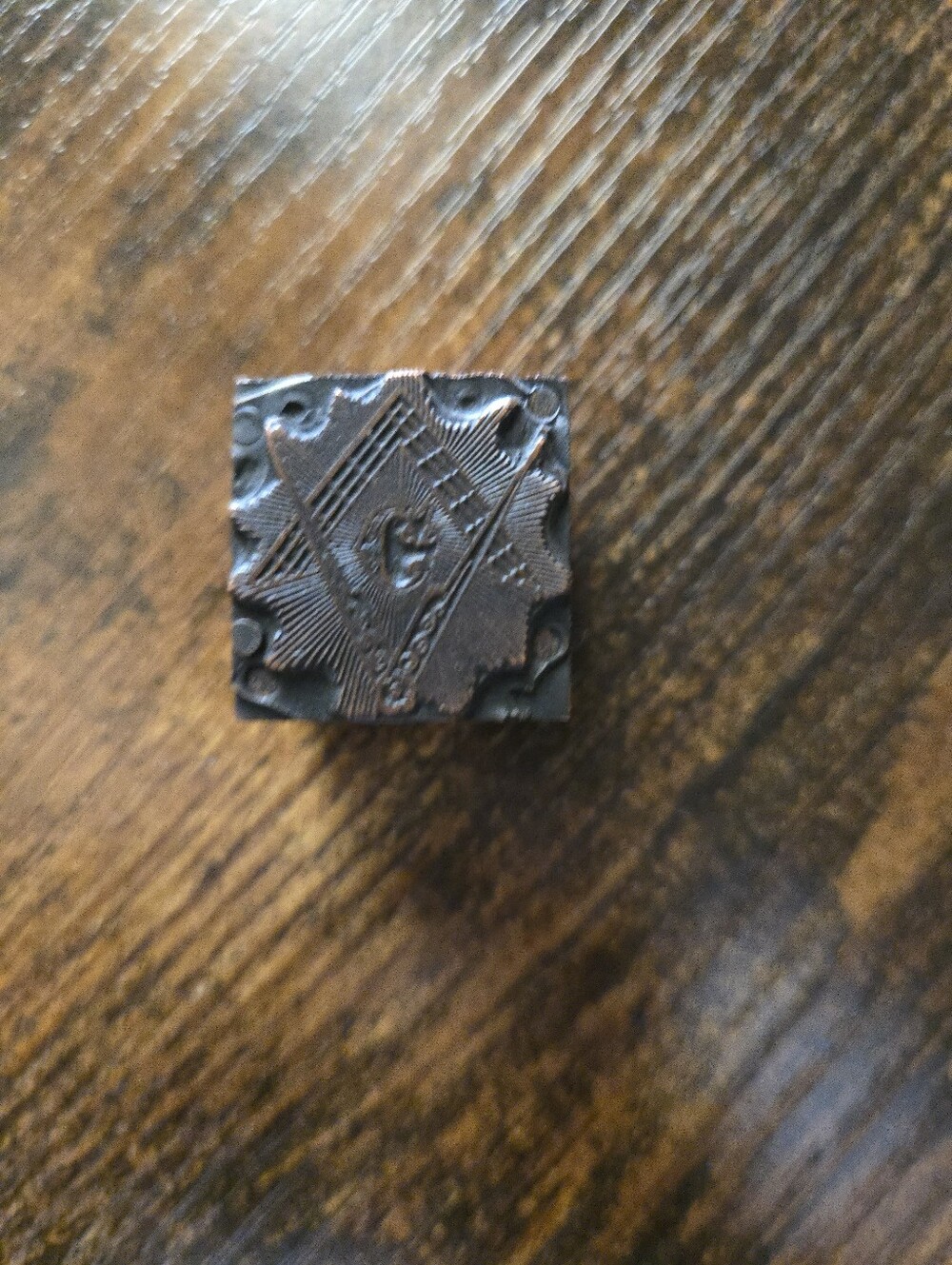 VTG FREE MASIN MASONIC Letterpress Printing Block /stamp